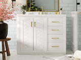 30'' Bathroom Vanity with Ceramic Sink Combo, Solid Wood Frame Bathroom Storage Cabinet, N710P191947K