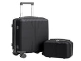 PP Trolley Case 12in 20in 2PCS Suitcase Set Black 45598488