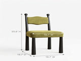 Modern Mid-Century Solid Wood Dining Chair, Upholstered Accent Chair with Round Wooden Legs, Retro B2792P602681