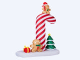 8.2FT Lighted Christmas Inflatable Decoration, Inflatable Giant Candy Cane with Gingerbread Men, 09930053