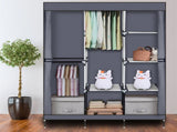 71" Portable Closet Wardrobe Clothes Rack Storage Organizer with Shelf Gray 67325725