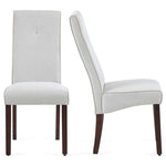 ZUN Beige Linen Upholstered Dining Chair High Back, Armless Accent Chair with Wood Legs, Set Of 2 W1516P182408