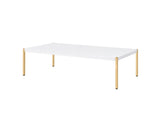 Modern Contemporary Living Room Coffee Table 1pc White and Gold Finish Glam Home Furniture B2741P335228
