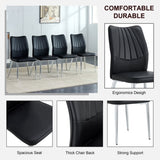 Four black dining chairs. Modern chairs from the Middle Ages. Made of PU material cushion and silver W1512P355785