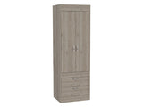 Light Gray 2-Drawer Armoire B062P202116