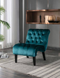COOLMORE Modern Velvet Armless Accent Living Room Chair / Leisure Chair,Upholstered Fabric Button W39550125
