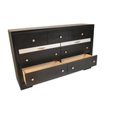 Matrix Traditional Style 7 Drawer Dresser made with Wood in Black 808857985668