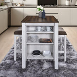 3 Pieces Counter Set Storage Space For Small Space Modern Farmhouse Design Retro Design Easy to W2537P211110