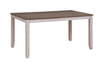 ZUN Transitional Design Rectangular 1pc Dining Table Grayish White and Brown Finish Furniture B01160583