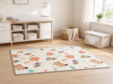 79" x 71" Reversible Baby Play Mat, Foldable & Thick Floor Mat with Giraffe & Woodland Animals 50695452