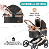 EchoSmile 4 in 1 Pet Stroller, Folding Lightweight Cat & Dog Stroller with Detachable Carrier, T2602P306354