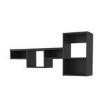 ZUN Globe Wall-Mounted Shelf Unit with 5 Shelves, Black B128P237186