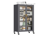 Open-door kitchen shelving Floor-to-ceiling multilevel household microwave storage cabinet bowls 88888451