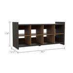 ZUN Rafael 8-Compartment Rectangle Entryway Shoe Rack Carbon Espresso B06280185