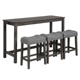 ZUN 4 Piece Bar Table Set with Power Outlet,Bar Table Set with Chairs,Sofa Bar Table with Stools,Behind W1998P193827