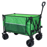 Heavy-Duty 480lbs Folding Wagon Cart with Bonus Picnic Mat - All-Terrain Beach Wheels, Drink W2932P283540