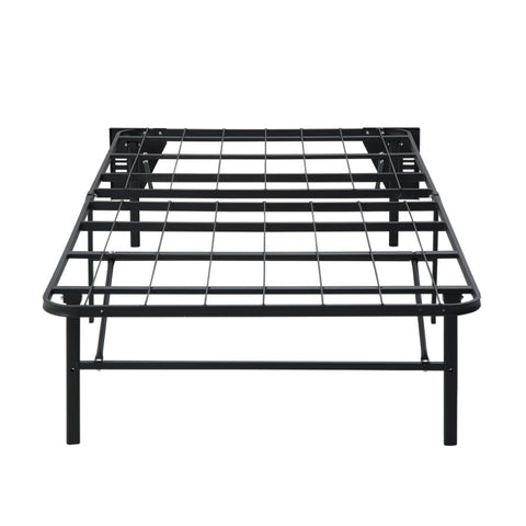 ZUN Black Metal Platform Foldable Bed Frame Twin Size, Toolless High Profile Design B011P197729