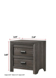 1pc Contemporary Nightstand End Table with Two Storage Drawers Brown Gray Finish Bedroom Wooden B011P163844