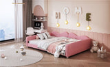 Full size Upholstered Daybed, Sherpa Fabric Sofabed with Cloud-Shaped Backrest, No Box-spring N733P234605H