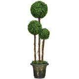 48 inch artificial UV resistant three ball tree plant, realistic PE leavesrattan, cement tank 71184543