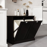 Two-Compartment Tilt-Out Laundry Sorter Cabinet-Black W1120139082