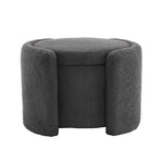 ZUN Cozy Boucle Storage Ottoman: Stylish Comfort with Hidden Storage, Grey N769P199879G