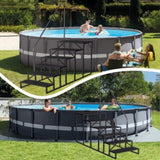 ZUN Swimming Pool Ladder Above Ground Pools, Step Stool Ladder with Handrails, Heavy Duty Hot Tub Steps 88808899