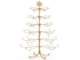6ft Gold Iron Christmas Tree with Snowflake Top, PVC Everyday Decor Tree 72612651