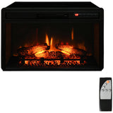 27" Electric Fireplace Insert, Retro Recessed Fireplace Heater with Realistic Log Flame, Remote 68101942