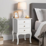 European Bedside Table-Three Pumps White 54506624