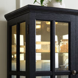 Curio Display Cabinet, Antique Display Cabinet with Glass Doors Adjustable Shelves for Collectibles W2275P300144