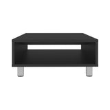 Eclipse 10" H Low Minimalistic Square Coffe Table with Open Storage Black B200P253717