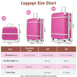 Hardshell Luggage Sets 3 Pieces 20"24" Luggages and Cosmetic Case Spinner Suitcase with TSA Lock N732P171583H
