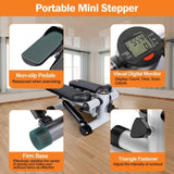 ZUN Steppers for Exercise, Mini Stair Stepper with Resistance Bands at Home Workout Equipment with 19422665