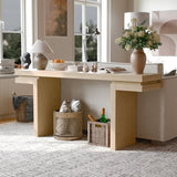 66" Extra Wide Real Wood Veneered Console Table, Minimalist Sofa Table Behind Couch for Entryway, W1435P312700
