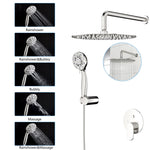 ZUN 10" Rain Shower Head Systems, Dual Shower Heads, Brushed Nickel,Wall Mounted shower W1243102467