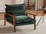 Cloud Shaped Indoor Leisure with Solid Wood Armrest & Solid Wood Frame, Chenille Fabric Accent 12027866