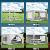 ZUN 10'x10' Folding Canopy with 4 Removable Sidewalls Outdoor Event Shelter UPF 50+ Gazebo Portable W2185P194727