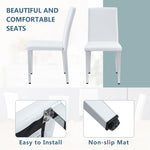 ZUN Four White PU dining chairs,Silver Metal Legs.Simple and versatile, comfortable and accompanied. W1151P269048