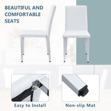 ZUN Four White PU dining chairs,Silver Metal Legs.Simple and versatile, comfortable and accompanied. W1151P269048