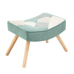 ZUN Rocking Chair with ottoman, Mid Century Fabric Rocker Chair with Wood Legs and Patchwork Linen for W561P175990