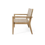Outdoor Wicker and Acacia Wood Loveseat, Light Multibrown and Light Brown, 34'' H X 46.5'' W X 74229.00MLBRN