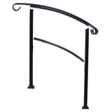 Handrails for Outdoor Steps, Fit 1 or 3 Steps Outdoor Stair Railing, White Wrought Iron Handrail, W465124226