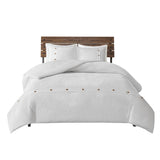 Full/Queen 3 Piece Cotton Waffle Weave Duvet Cover Set B035129156