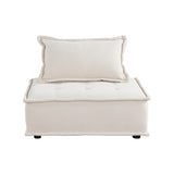 Living Room Furniture Tufted Accent Chair with Bolster Pillow Beige Boucle Fabric Upholstered 1pc B011P180908