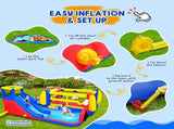 7 in1 Inflatable Slide Water Park with Deep Water Pool Basketball Hoop Football Gate Water Cannon W1677P247442