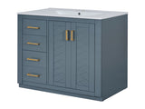 30'' Bathroom with Ceramic Sink Combo,Solid Wood Frame Bathroom Storage Cabinet, Freestanding N710P191970C