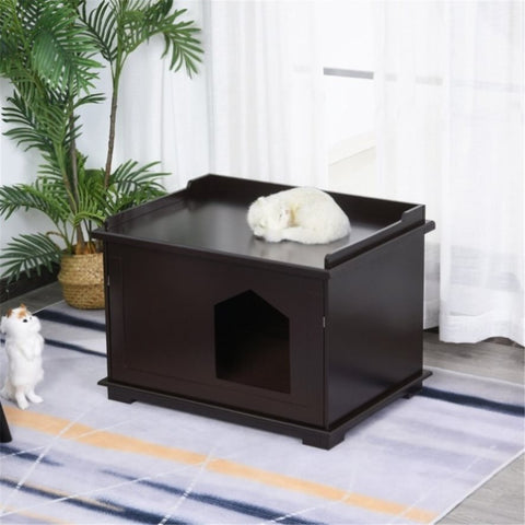 ZUN Wooden Cat House （Prohibited by WalMart） 68023583