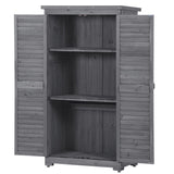 ZUN TOPMAXen Garden Shed 3-tier Patio Storage Cabinet Outdoor Organizeren Lockers with Fir WF285327AAE