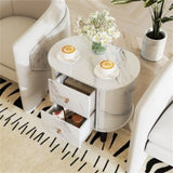 White Nightstand with Drawers 54479496